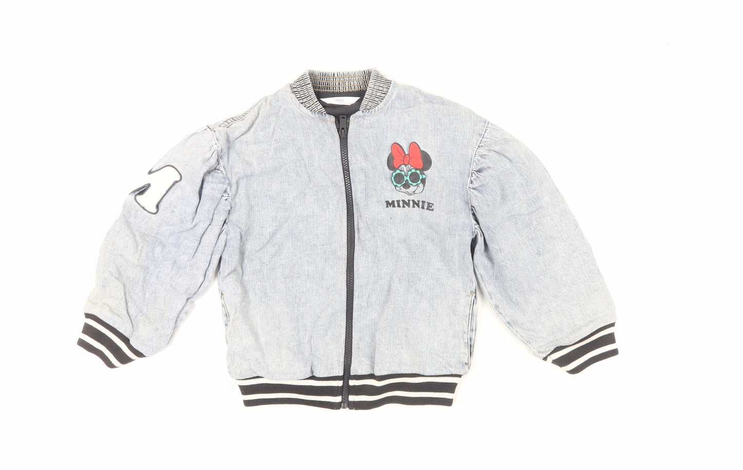 Marks and Spencer Girls Blue Bomber Jacket 6-7 Years