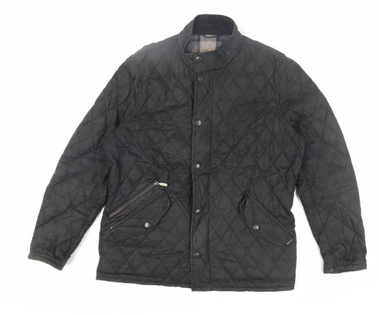 Barbour Men's Black Quilted Jacket L with Pockets