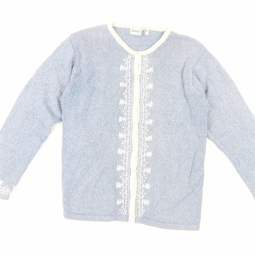 Jumpe Women's Blue V-Neck Cardigan M