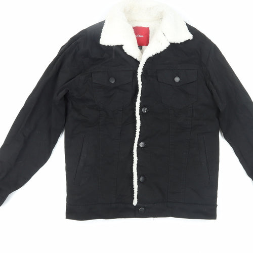 s.Oliver Men's Black Bomber Jacket, Size S