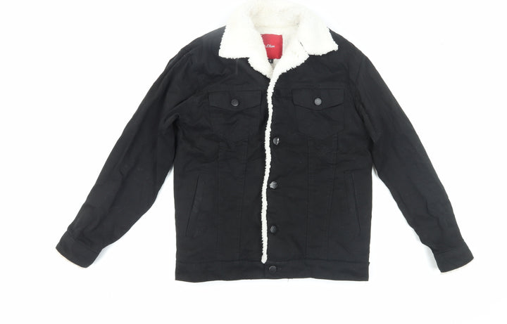 s.Oliver Men's Black Bomber Jacket, Size S