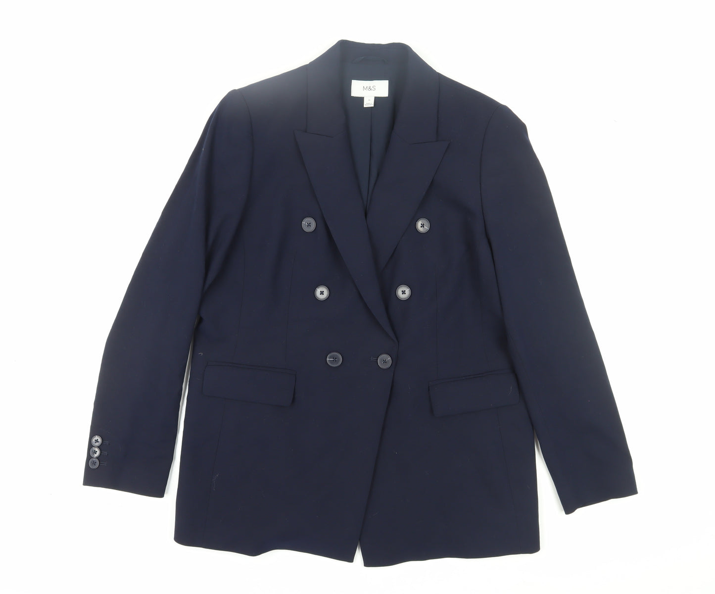 Marks and Spencer Women's Blue Double-Breasted Blazer 16