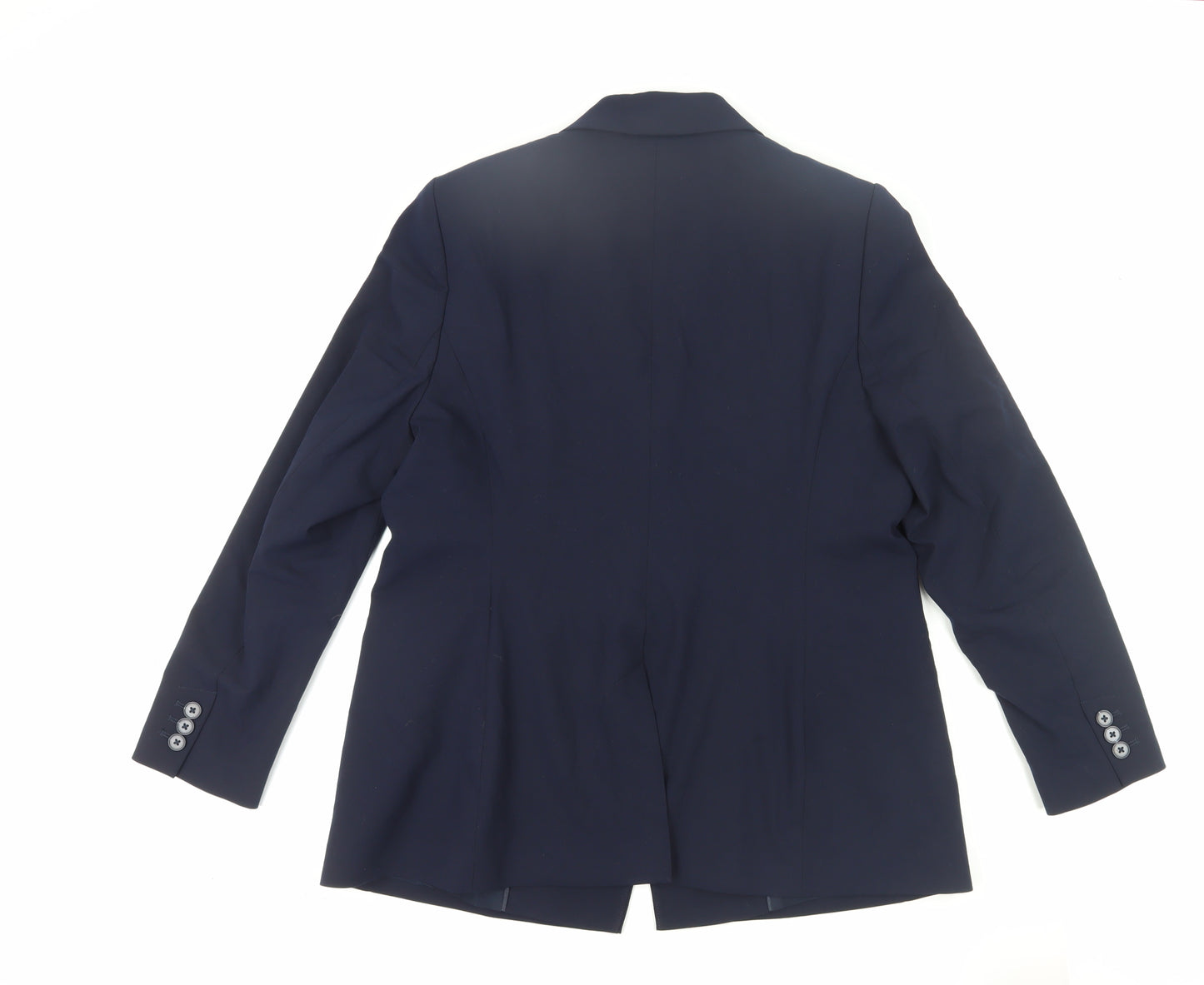 Marks and Spencer Women's Blue Double-Breasted Blazer 16