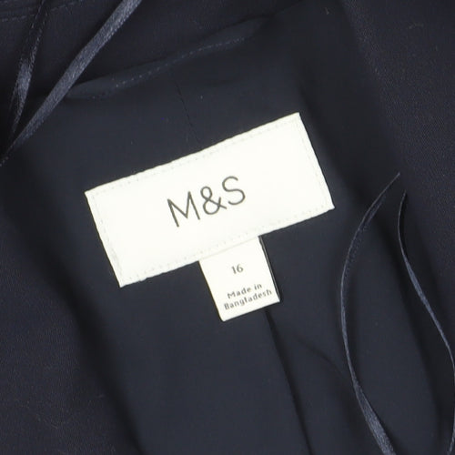 Marks and Spencer Women's Blue Double-Breasted Blazer 16