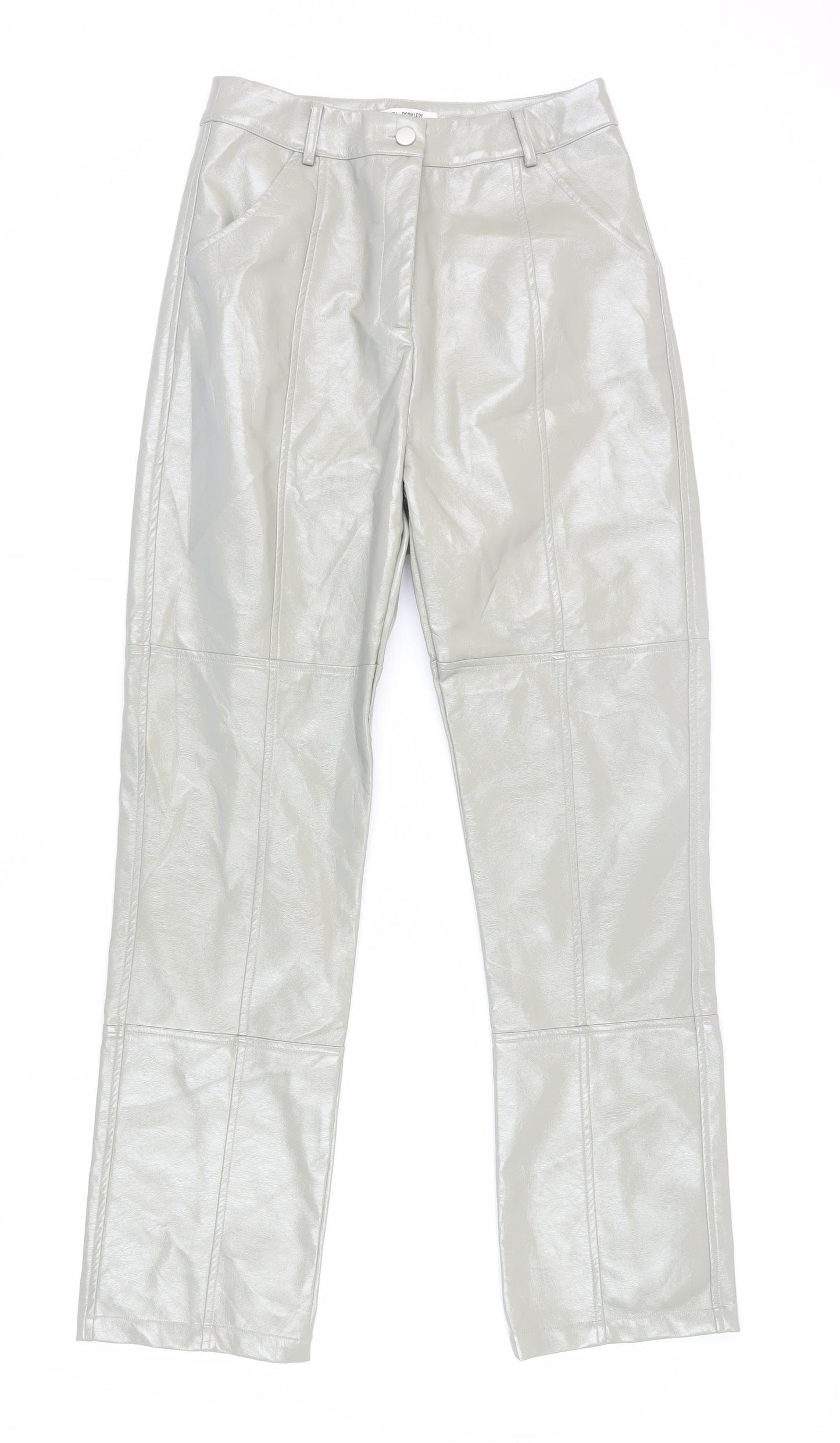 4th Reckless Women's Grey Straight Trousers Size 8
