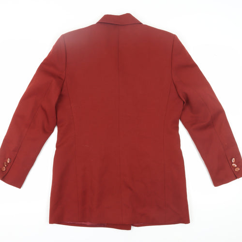 Marks and Spencer Women's Red Double-Breasted Blazer Size 12