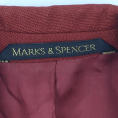 Marks and Spencer Women's Red Double-Breasted Blazer Size 12