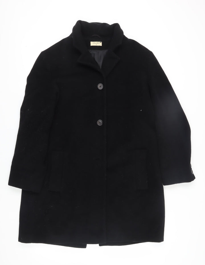 Kaliko Women's Black Mid-Length Overcoat, Size 14