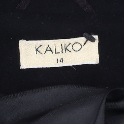 Kaliko Women's Black Mid-Length Overcoat, Size 14