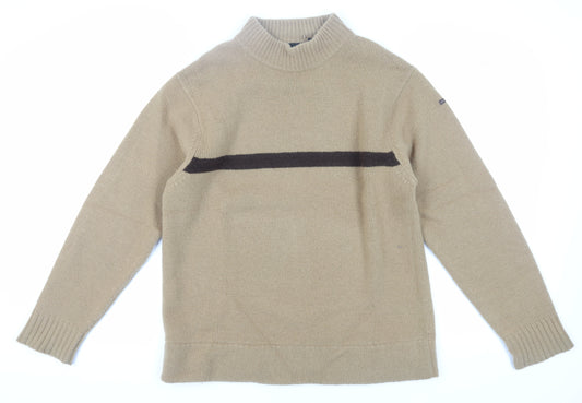 Duck and Cover Men's Beige High Neck Pullover Jumper - L