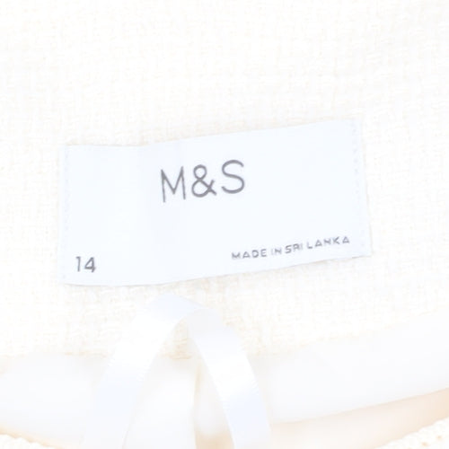 Marks and Spencer Women's Ivory Cotton Blazer Size 14