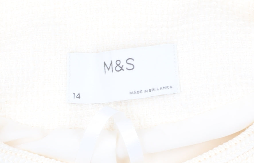 Marks and Spencer Women's Ivory Cotton Blazer Size 14
