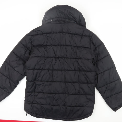 TOG24 Men's Black Puffer Jacket S Hooded Casual Winter