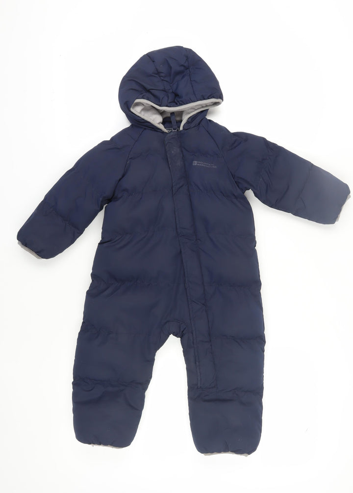 Mountain Warehouse Unisex Snowsuit Blue 18-24M Water Resistant
