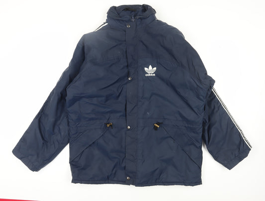 Adidas Men's Blue Parka Jacket, L, Waterproof, Hooded