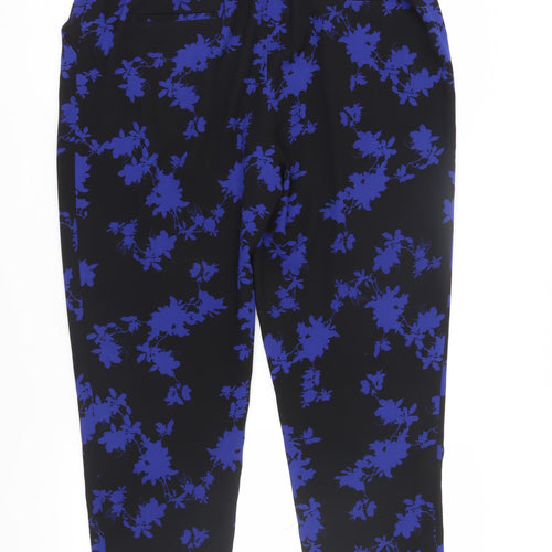 Phase Eight Women's Black Floral Cropped Trousers Size 18