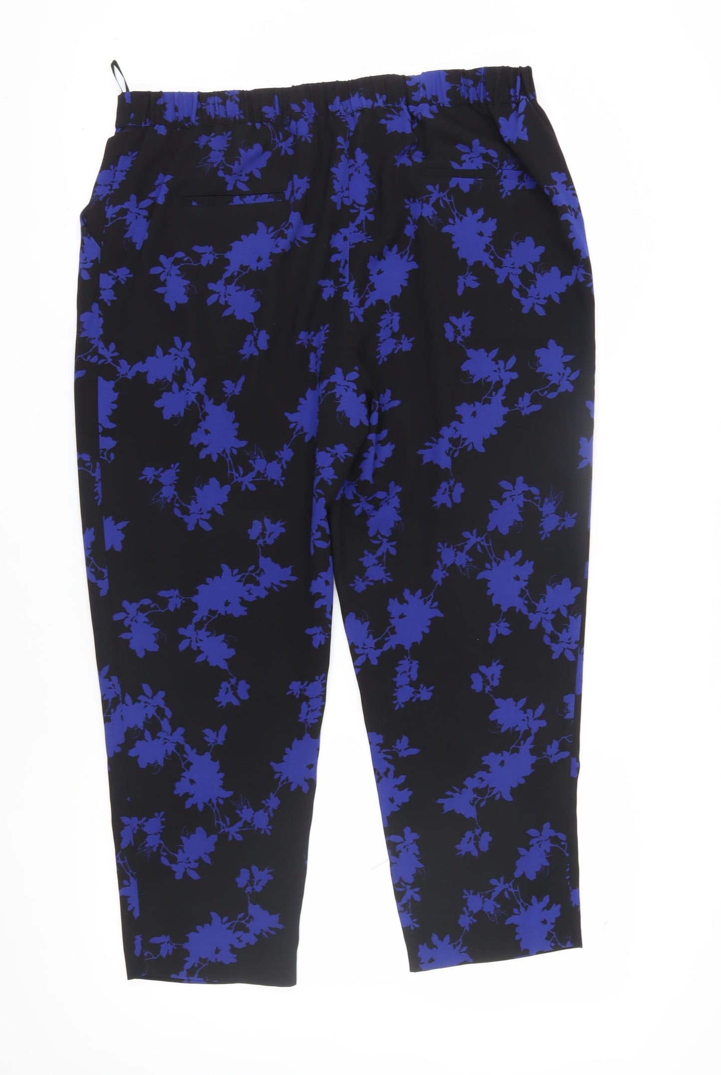 Phase Eight Women's Black Floral Cropped Trousers Size 18