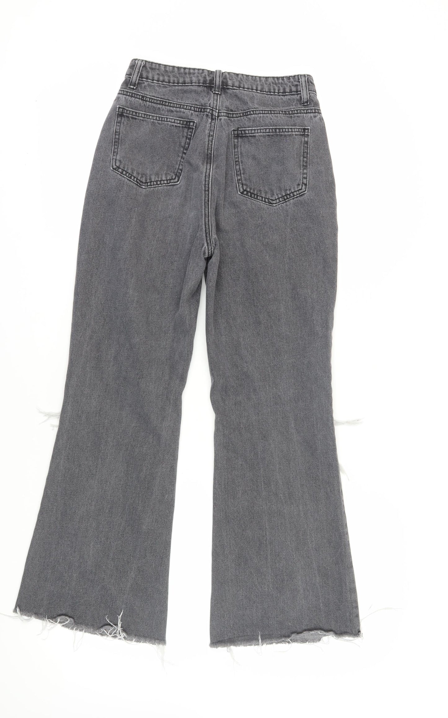 Cider Women's Grey Flared Jeans S Distressed Cotton