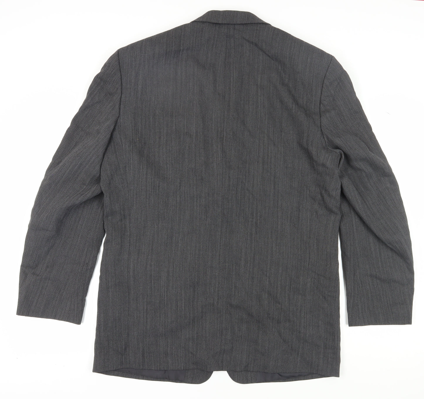 Ciro Citterio Men's Grey Wool Blazer 42L Business Formal