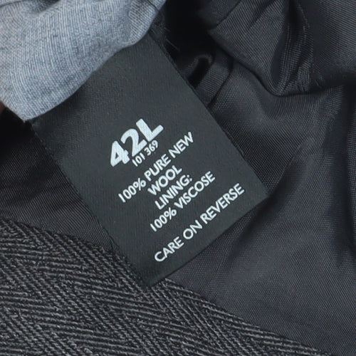 Ciro Citterio Men's Grey Wool Blazer 42L Business Formal
