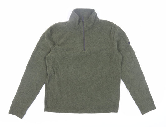 Regatta Men's Green 1/4 Zip Fleece Sweatshirt - M