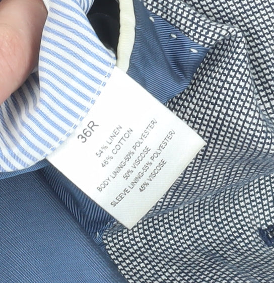 Charles Tyrwhitt Men's Grey Blazer 36R Check Pattern