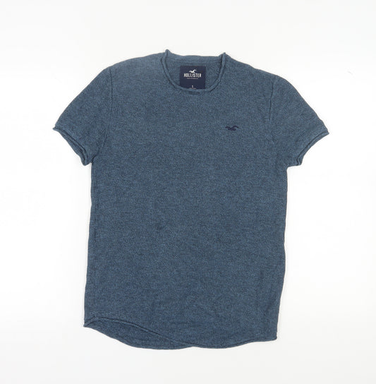 Hollister Men’s Blue Knit T-Shirt S Crew Neck