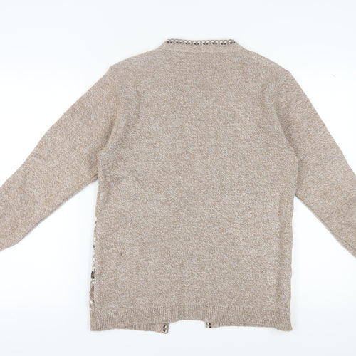 Envy I Women's Beige Floral Cardigan Size S