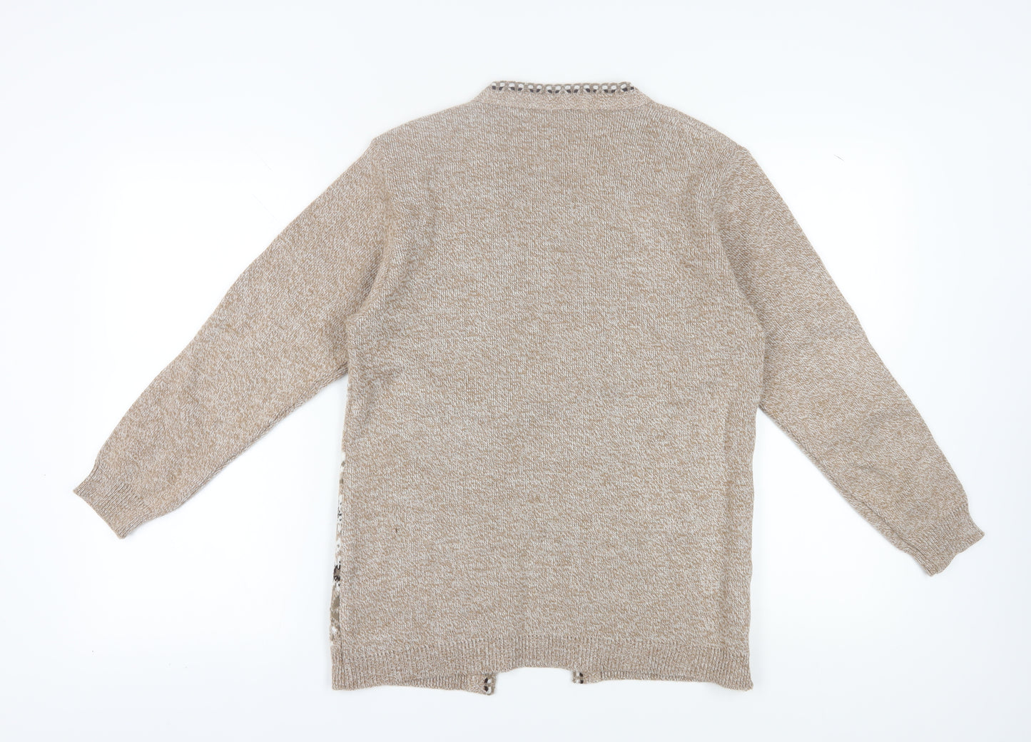 Envy I Women's Beige Floral Cardigan Size S