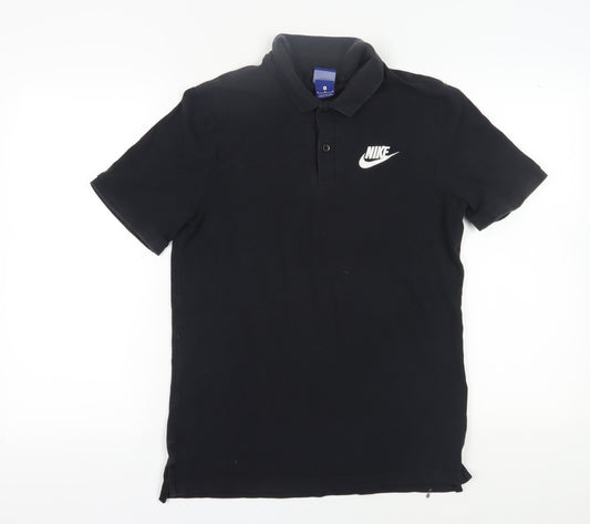 Nike Men's Black Polo Shirt M - Short Sleeve, Logo Accent