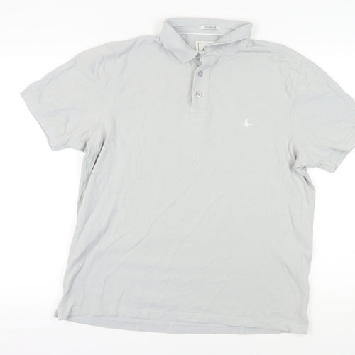 Jack Wills Men's Grey L Polo Shirt Short Sleeve Cotton