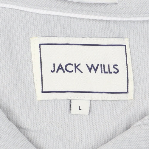 Jack Wills Men's Grey L Polo Shirt Short Sleeve Cotton