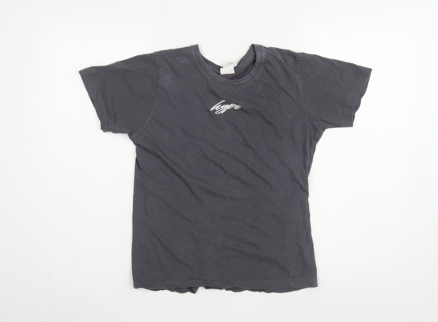 Hype Boys Black Cotton T-Shirt, Size 13 Years, Casual