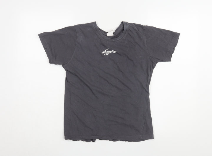 Hype Boys Black Cotton T-Shirt, Size 13 Years, Casual