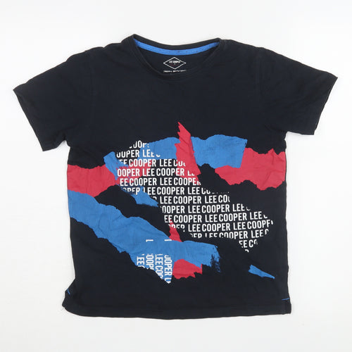 Lee Cooper Boys Black Graphic T-Shirt 10-11 Years - Casual Style