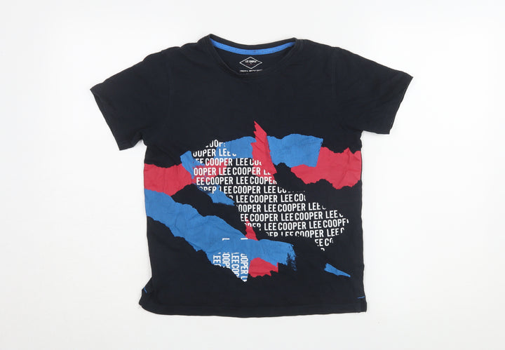 Lee Cooper Boys Black Graphic T-Shirt 10-11 Years - Casual Style