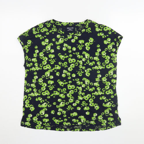 Whistles Women's Green Floral Cotton T-Shirt