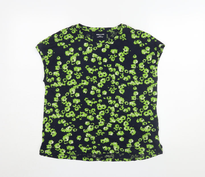 Whistles Women's Green Floral Cotton T-Shirt