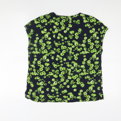 Whistles Women's Green Floral Cotton T-Shirt