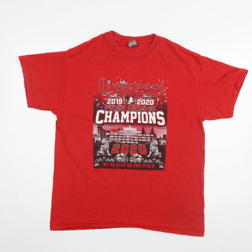Gildan Men's Red Sports T-Shirt Large