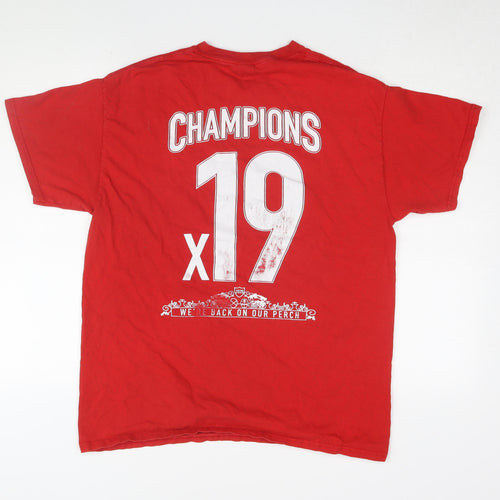 Gildan Men's Red Sports T-Shirt Large