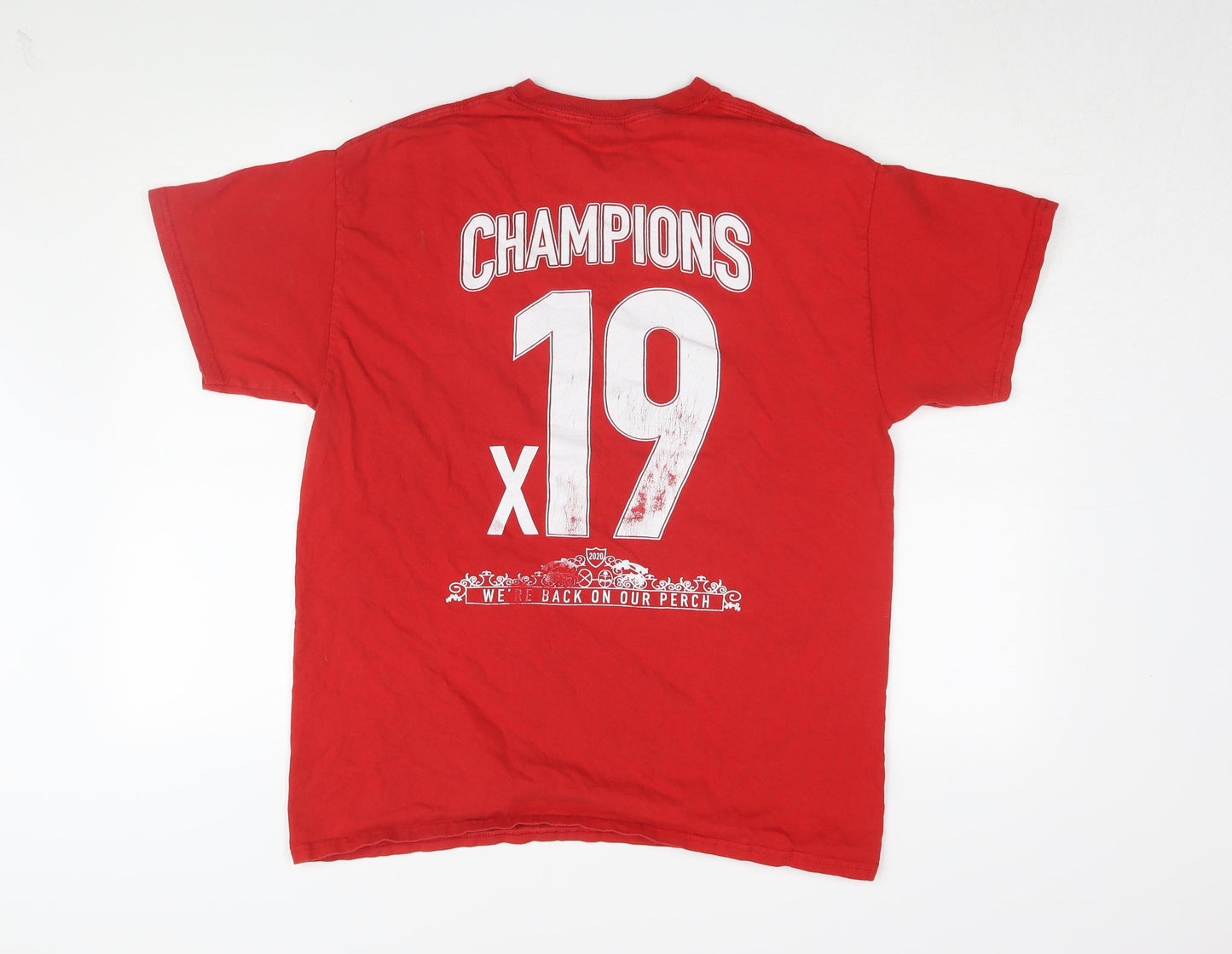 Gildan Men's Red Sports T-Shirt Large