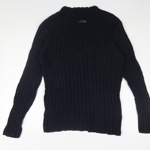 DKNY Men's Black Medium Pullover Jumper, Cotton Knit
