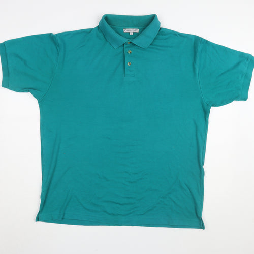 Copperstone Men's Green Polo Shirt, Size L, Short Sleeve