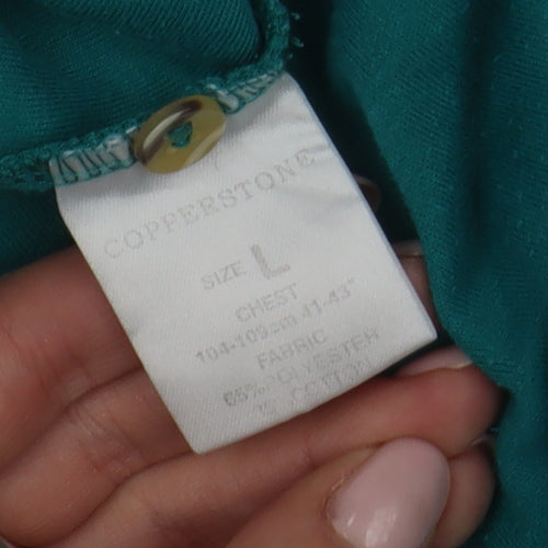 Copperstone Men's Green Polo Shirt, Size L, Short Sleeve