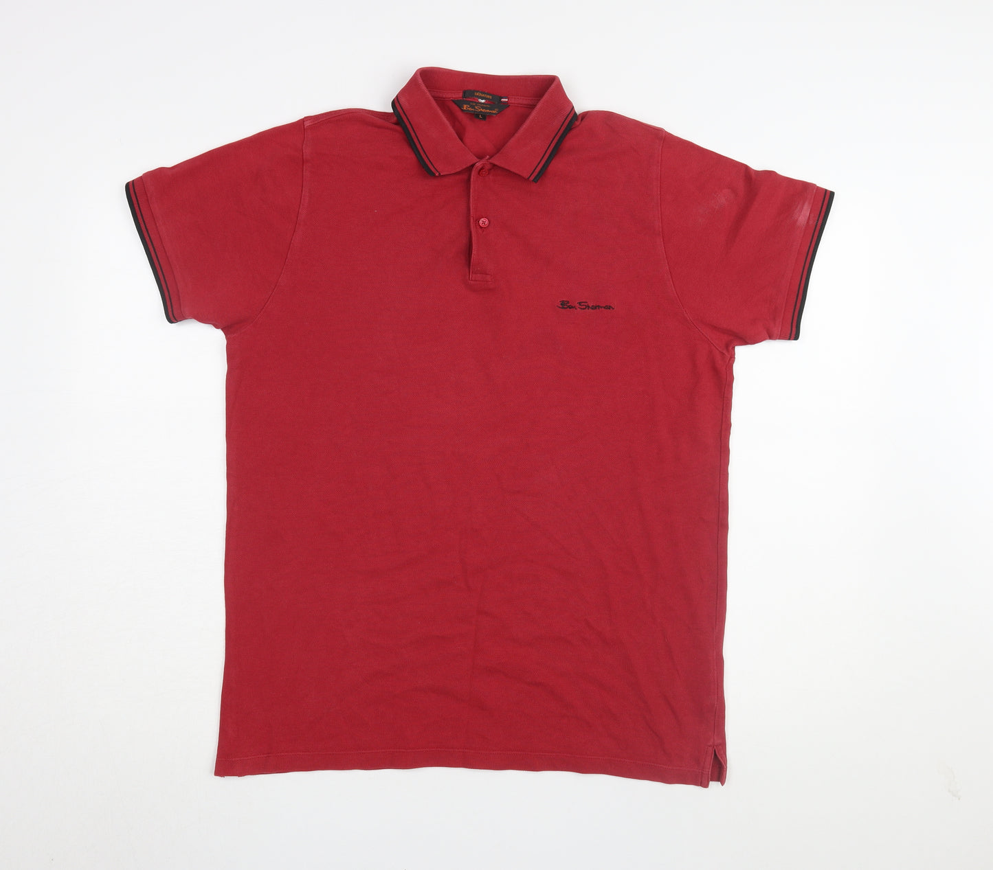 Ben Sherman Men's Red Polo Shirt Size L Classic Casual