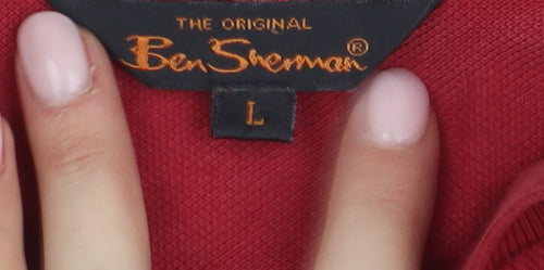 Ben Sherman Men's Red Polo Shirt Size L Classic Casual