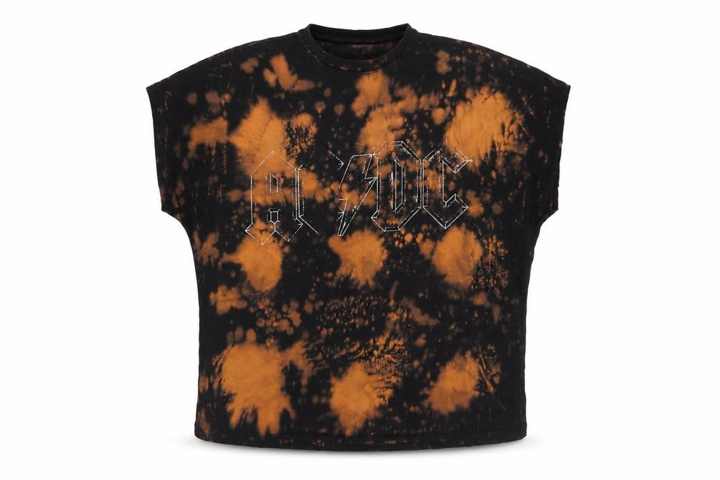 ASOS Unisex Black Tie-Dye AC/DC T-Shirt 2XS