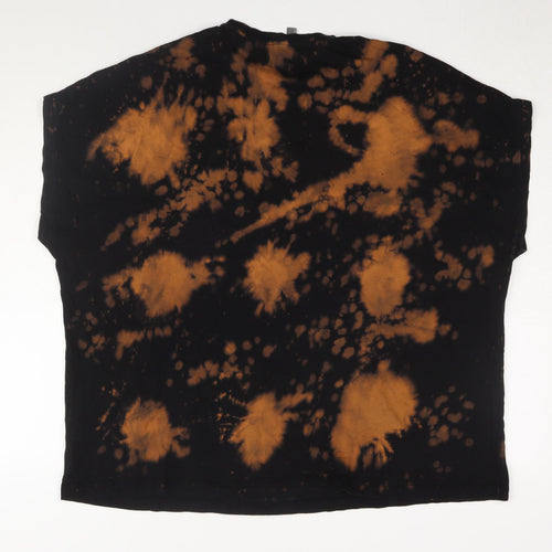 ASOS Unisex Black Tie-Dye AC/DC T-Shirt 2XS