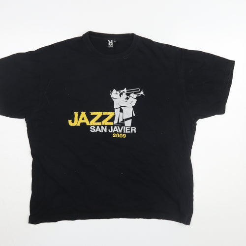 Roly Unisex Black XL Music T-Shirt, Casual Style